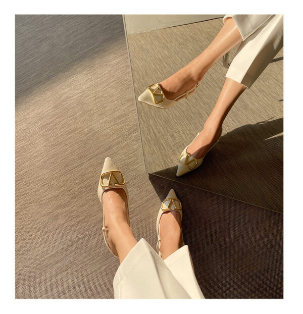White Cropped Suit Pants High Waist Drooping Casual - Image 2