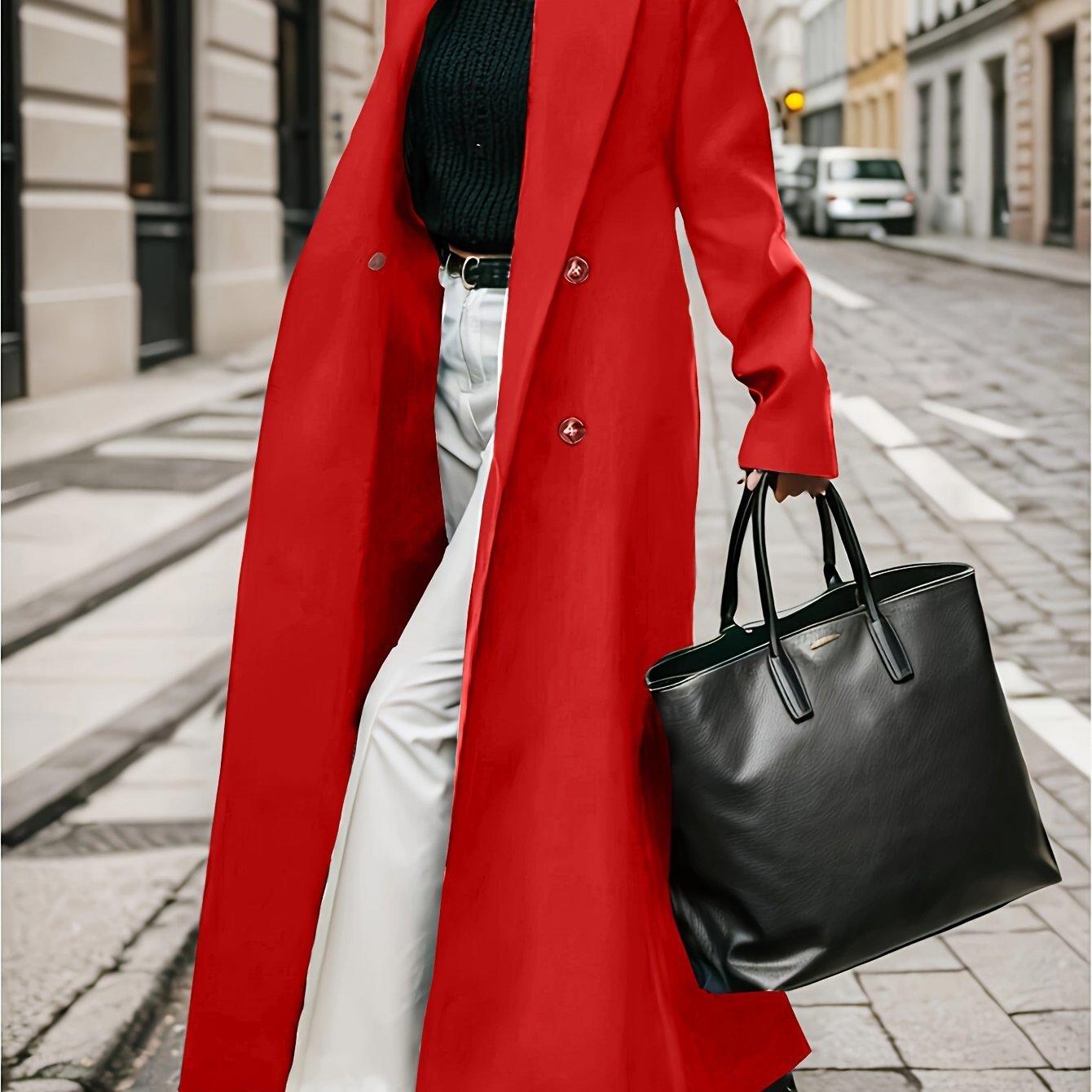 Women's Double Breasted Trench Coat - Image 3
