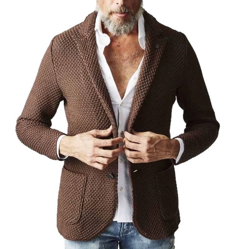 Lapels Suit Casual Knitted Jacket Cardigan Sweater - Image 5