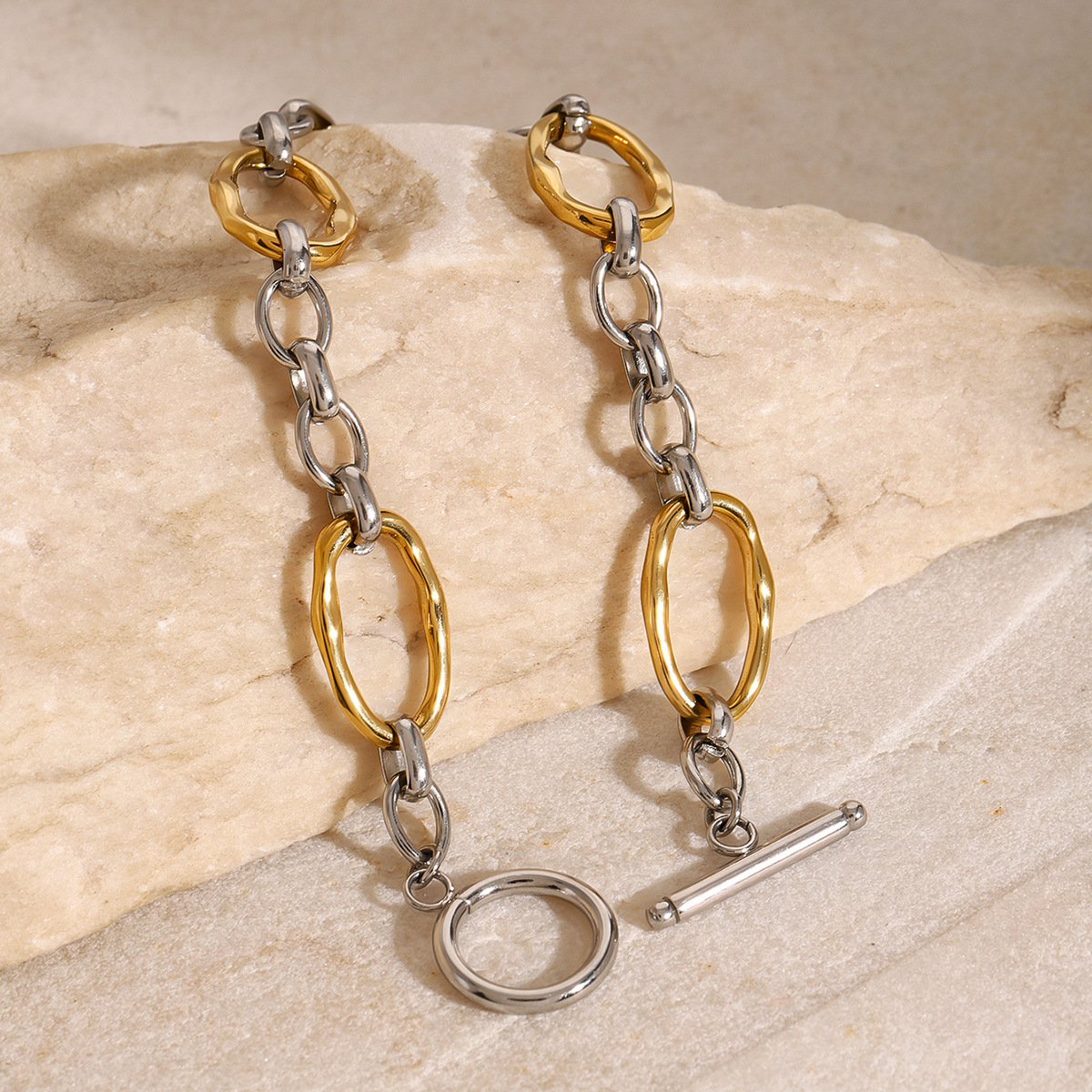 European And American Stainless Steel Color Matching Bracelet High Sense Ins Style - Image 4