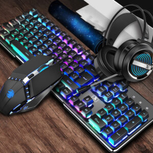 Three-piece Steampunk Manipulator Keyboard, Mouse And Headset Set