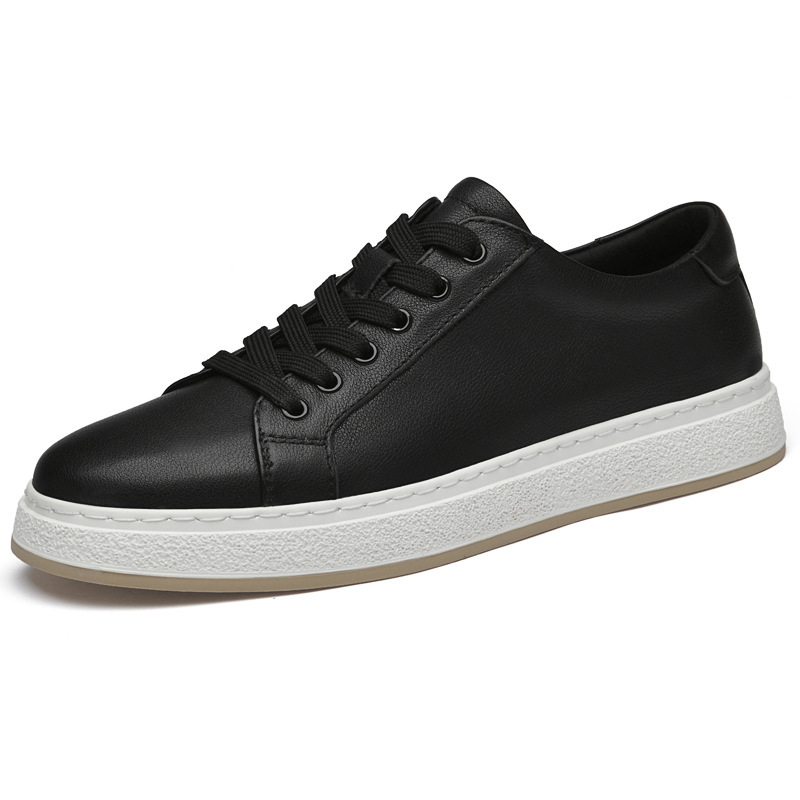 Men's Business Genuine Leather Lace-up Soft Bottom Platform Sneakers - Image 5
