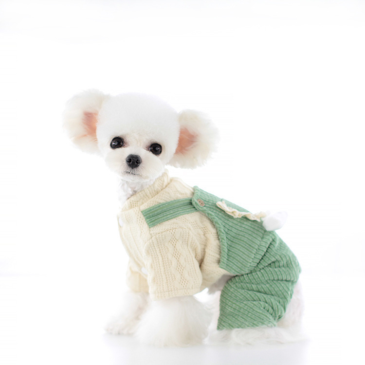 Corduroy Strip Strap Four-legged VIP Dog Clothes - Image 3