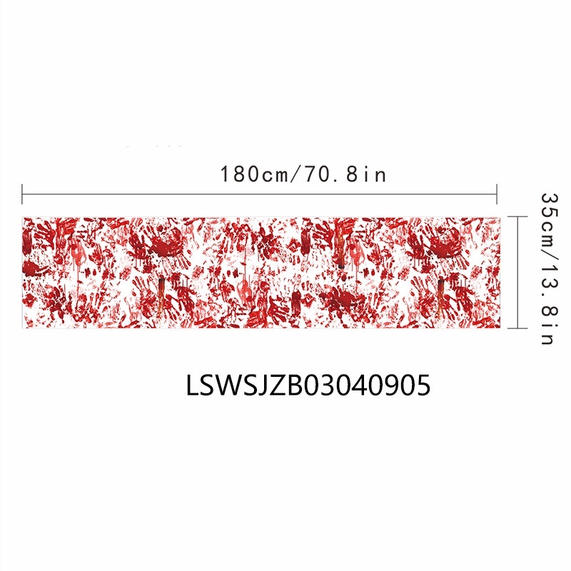 Horror Happy Halloween Tablecloth Bloody Handprint Table Cover Festival Halloween Party Tablecloth Decoration Supplies - Image 2