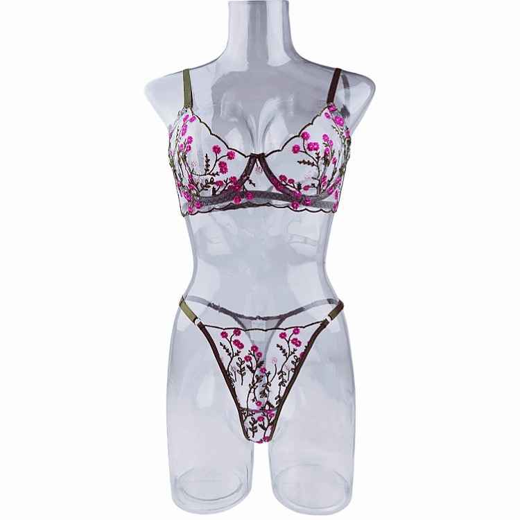 Bra Embroidery Floral Comfortable Soft Multi-color Underwear For Women - Image 10