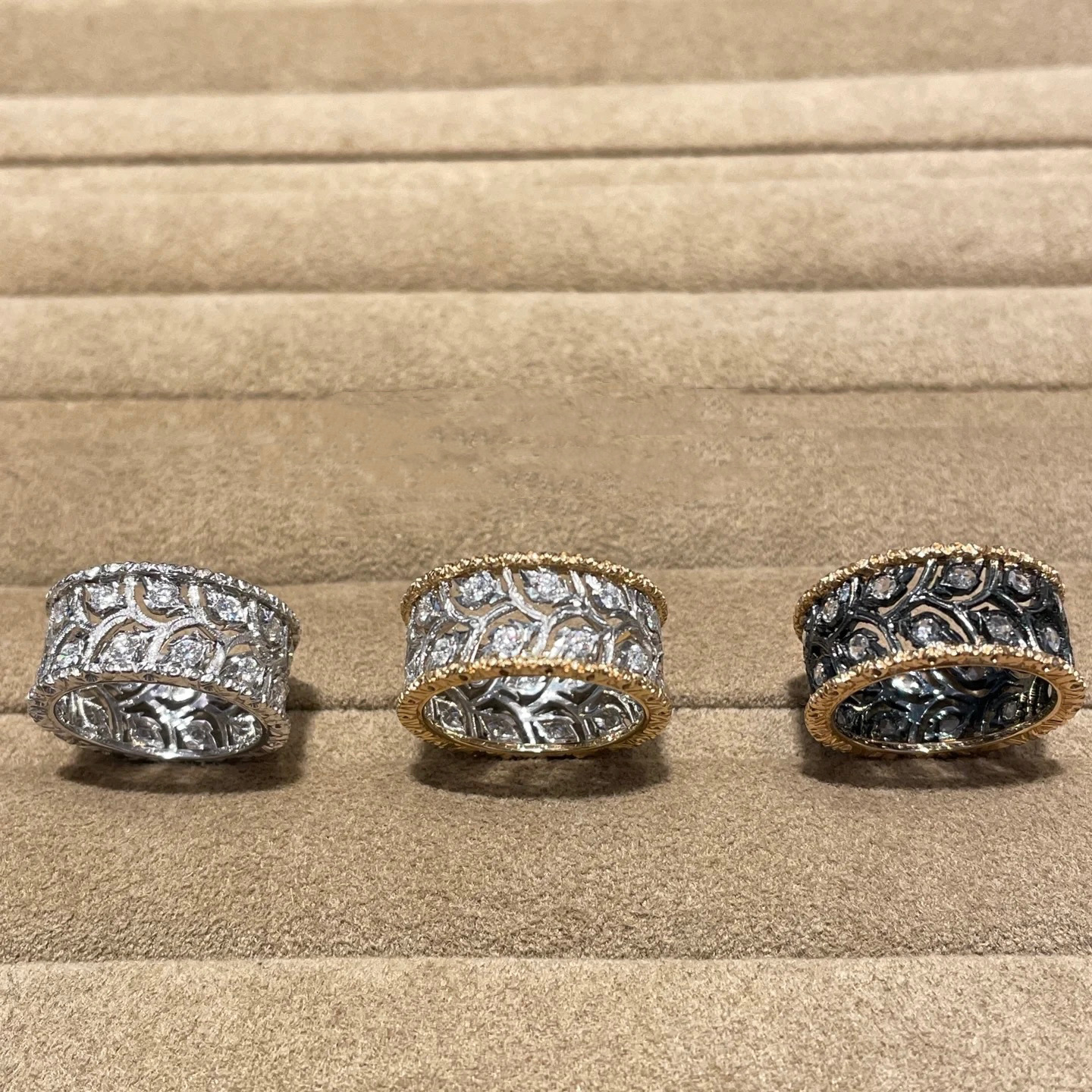 Carved Leaves Hollow Ring Open Adjustable Ring - Image 3