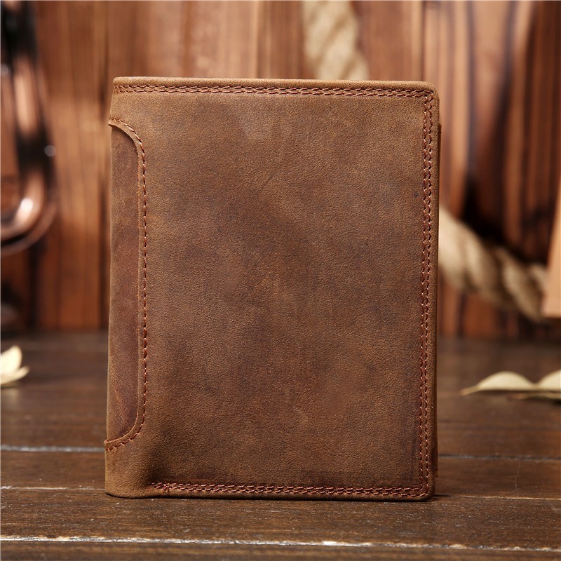 Men's Genuine Leather Retro Vertical Wallet - Image 3