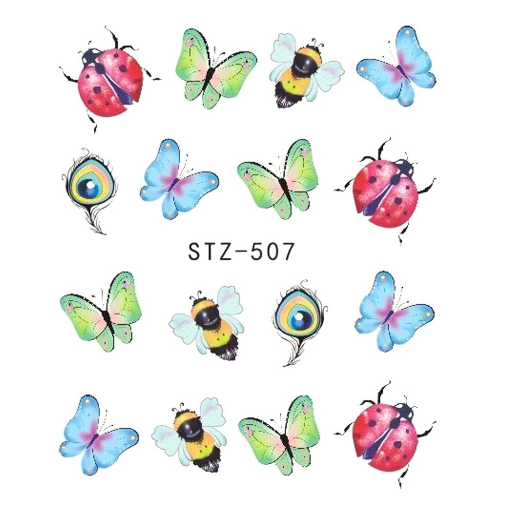 1pcs Nail Sticker Butterfly Flower Water Transfer Decal Sliders for Nail Art Decoration Tattoo Manicure Wraps Tools Tip JISTZ508 - Image 3