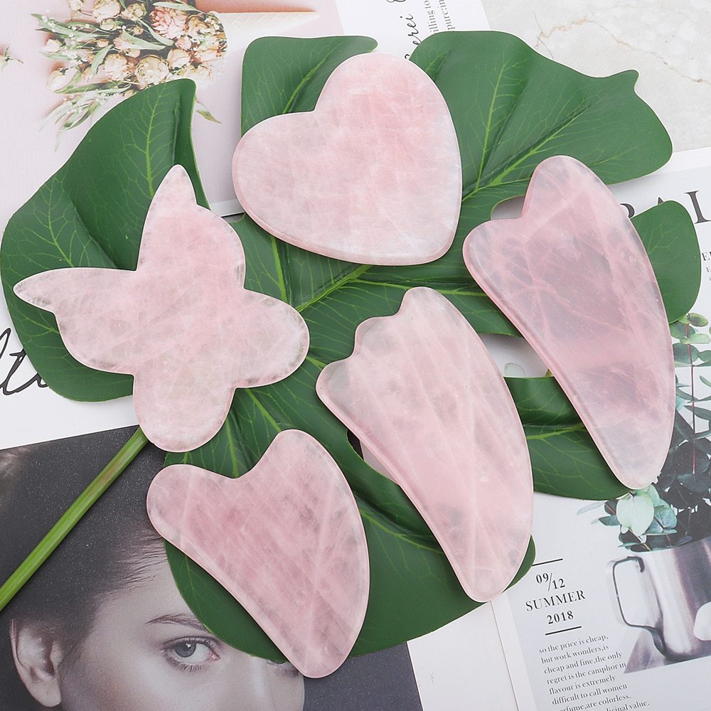 Whole Massage Gua Sha Tools Natural Rose Quartz Massage Stone - Image 9