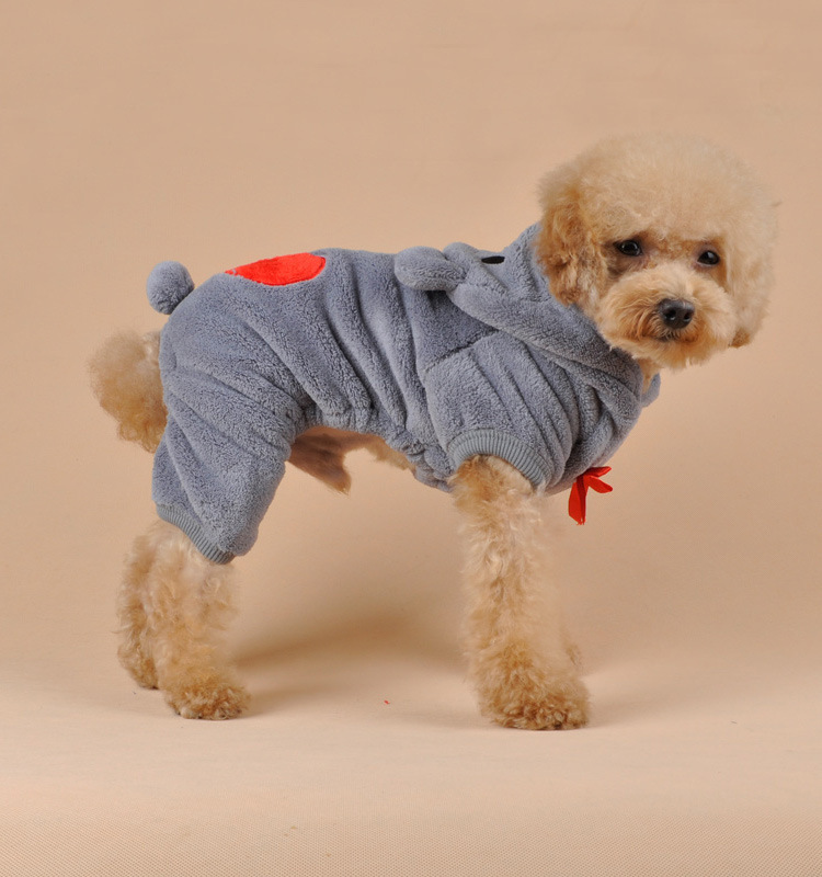 Bear four-legged coral fleece clothes - Image 3