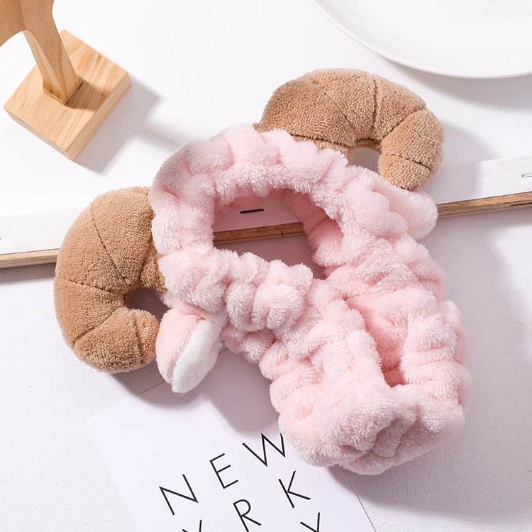 Soft Horns Hair Band Cute Female Face Makeup Cleansing Hair Accessories Plush Headband - Image 5