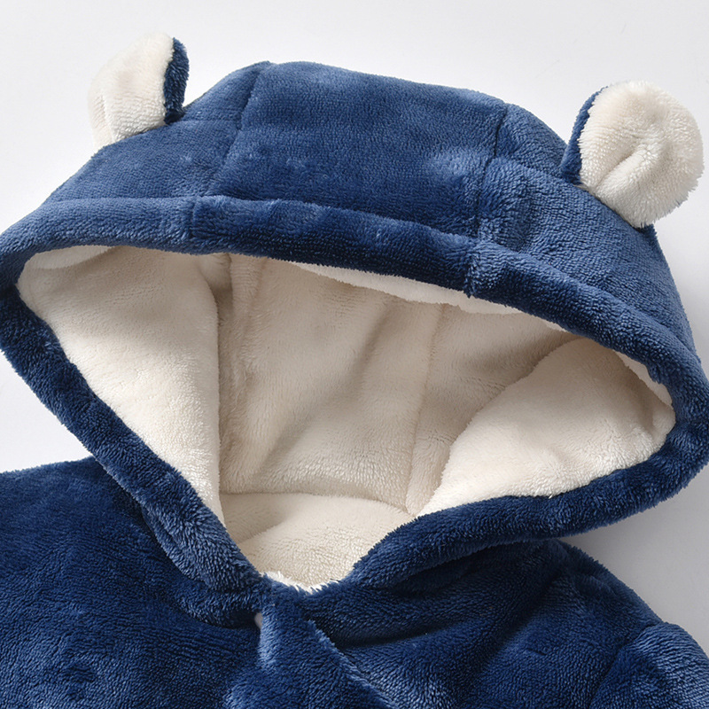 Bear embroidered hooded romper - Image 5