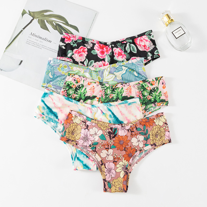 Sexy Print T-shaped Ice Silk Seamless Lightweight Breathable Invisible Sports Underwear Women - Image 6