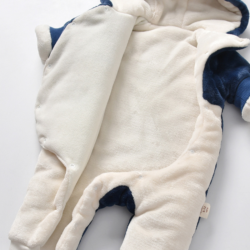 Bear embroidered hooded romper - Image 2