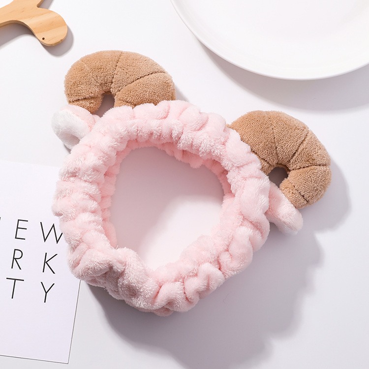 Soft Horns Hair Band Cute Female Face Makeup Cleansing Hair Accessories Plush Headband - Image 3