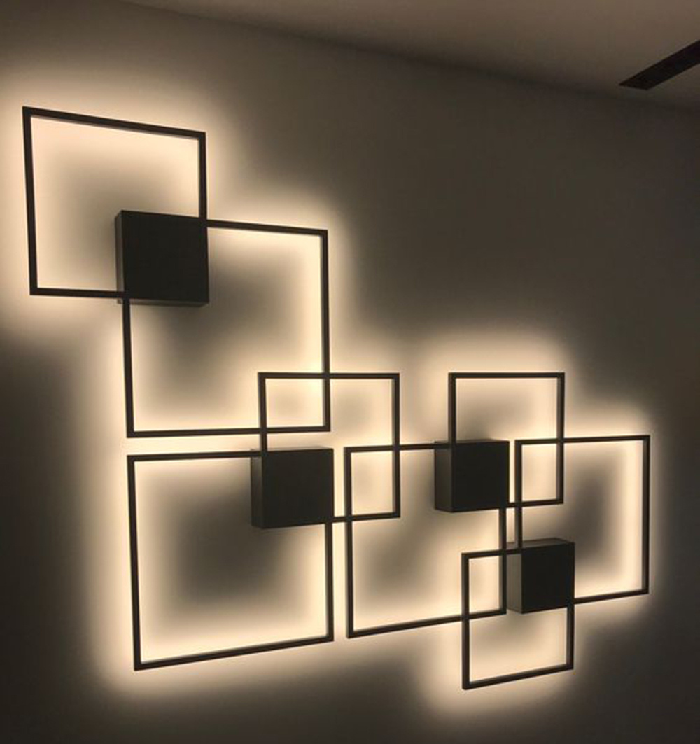 Simple geometric line LED shape wall light - Image 3