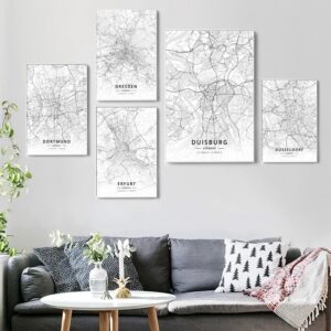 Modern Germany City Map Poster Canvas Print Painting