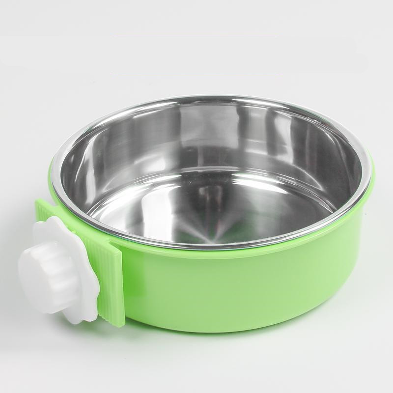 Stainless Steel Dog Fixed Cat Bowl Cat Bowl Dog Cage Water Anti-Overturning Dog - Image 5