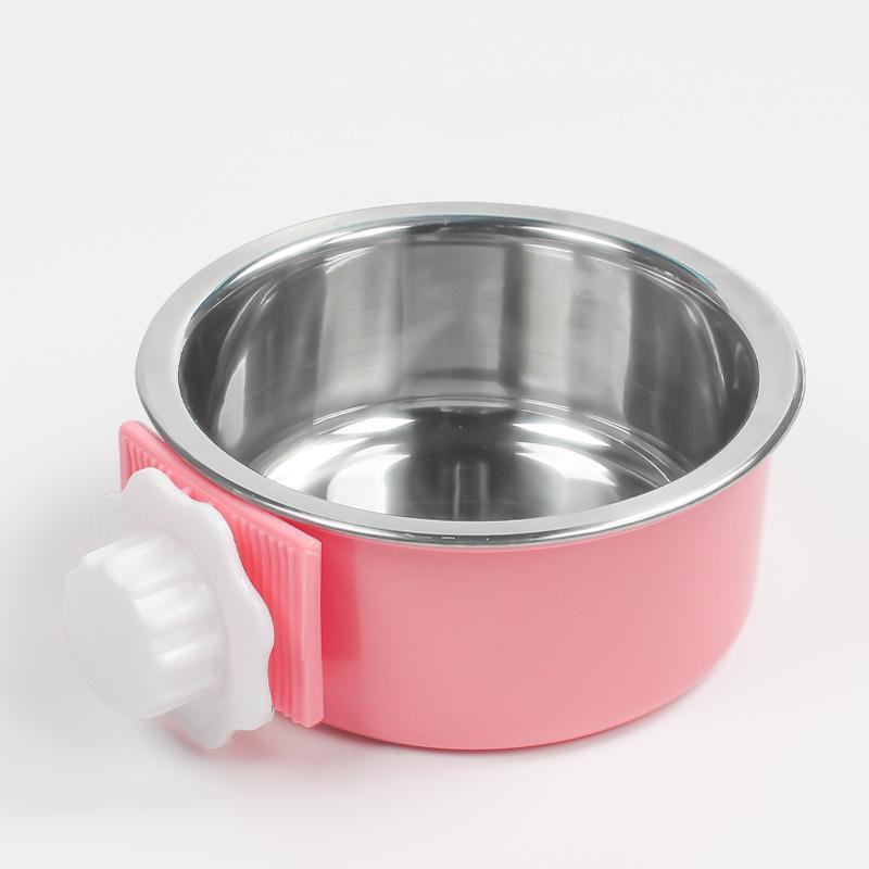 Stainless Steel Dog Fixed Cat Bowl Cat Bowl Dog Cage Water Anti-Overturning Dog - Image 4