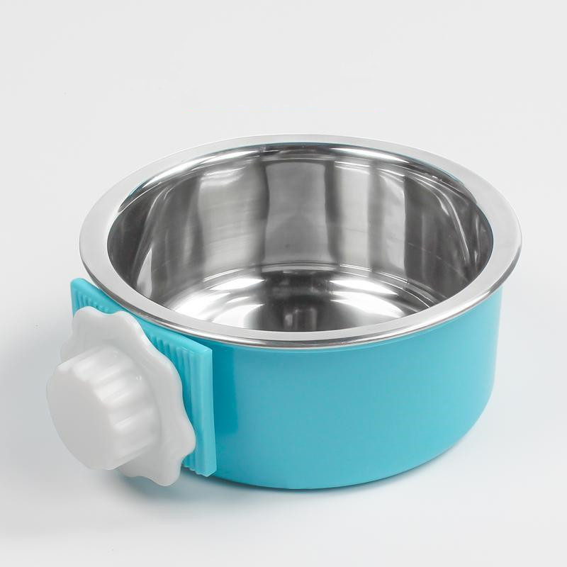 Stainless Steel Dog Fixed Cat Bowl Cat Bowl Dog Cage Water Anti-Overturning Dog - Image 6
