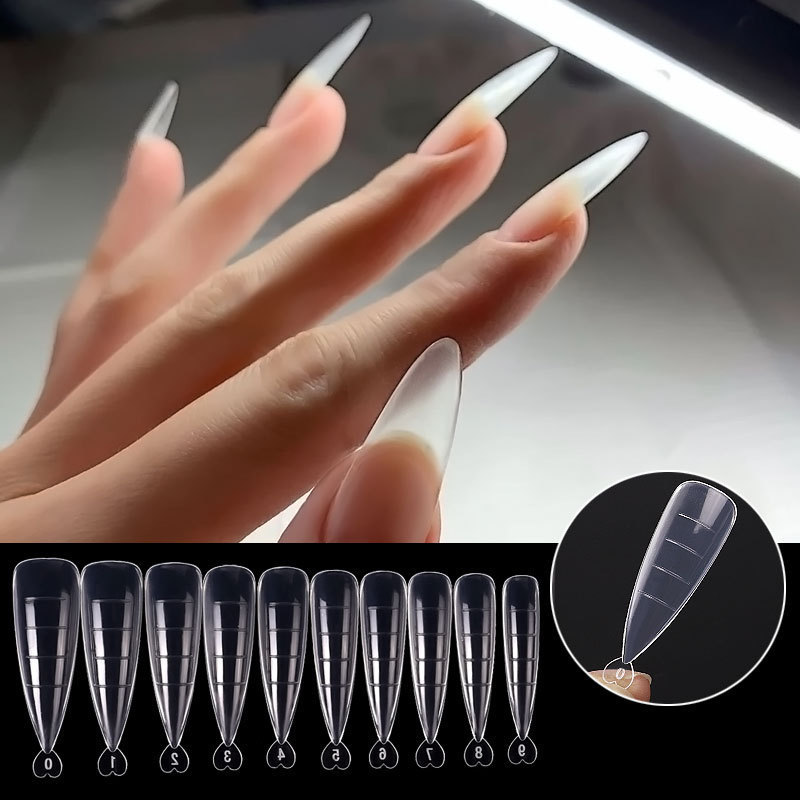 Nail Art Sheets Ultra-thin Non-marking Water Drop Pointed Ballet Coffin Trapezoid Sheets 100 Pieces Box Sheets with Scale