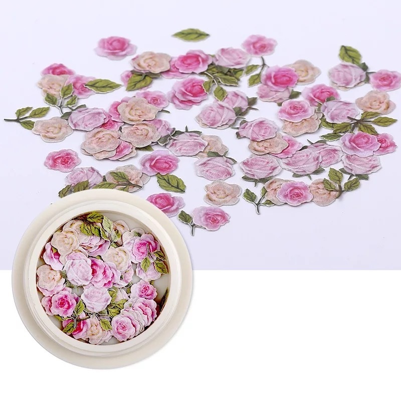 Cross-Border Hot Sale Nail Wood Pulp Sheet Ins Same Paragraph 18 Color Flowers Small Daisy Flower Nail Decoration Patch - Image 8
