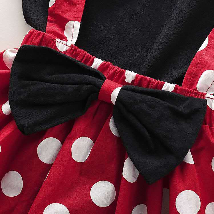 Girls' Summer Solid Color Fly Sleeve Top Dot Suspender Skirt - Image 5