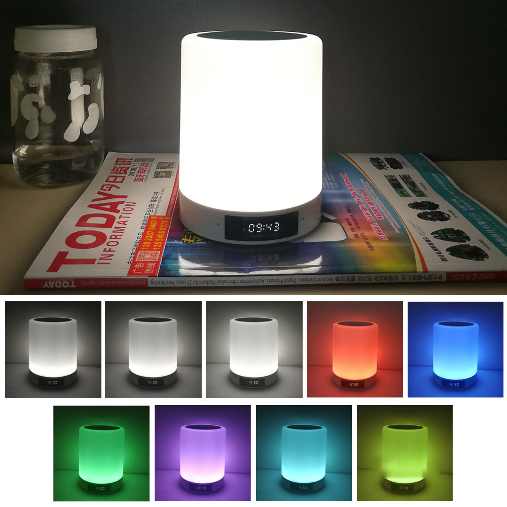 Usb Night Light Rechargeable Bluetooth Speaker Mini Speaker Alarm Clock Speaker - Image 3