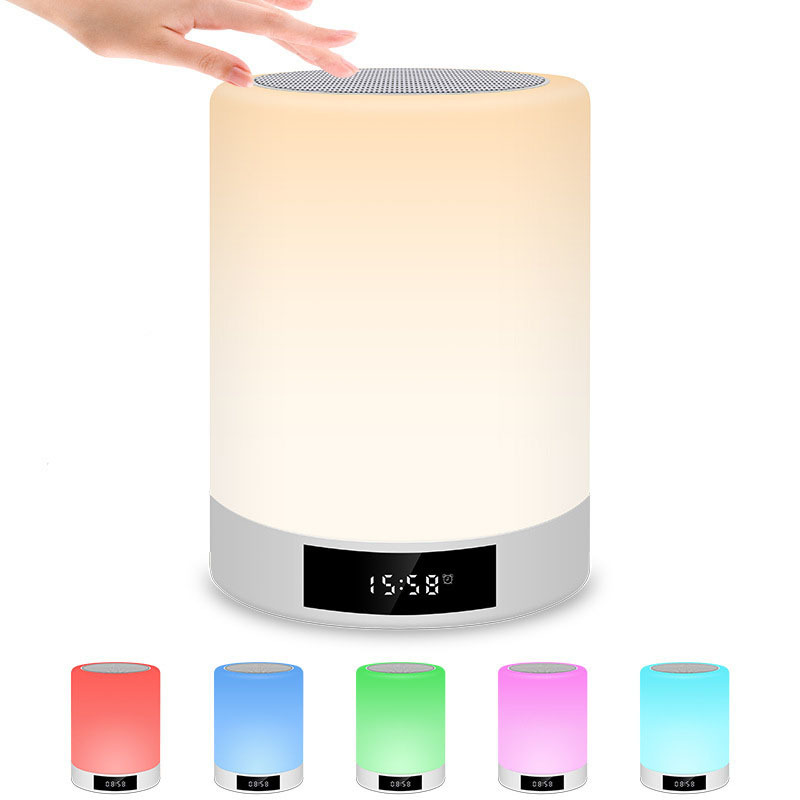 Usb Night Light Rechargeable Bluetooth Speaker Mini Speaker Alarm Clock Speaker - Image 4