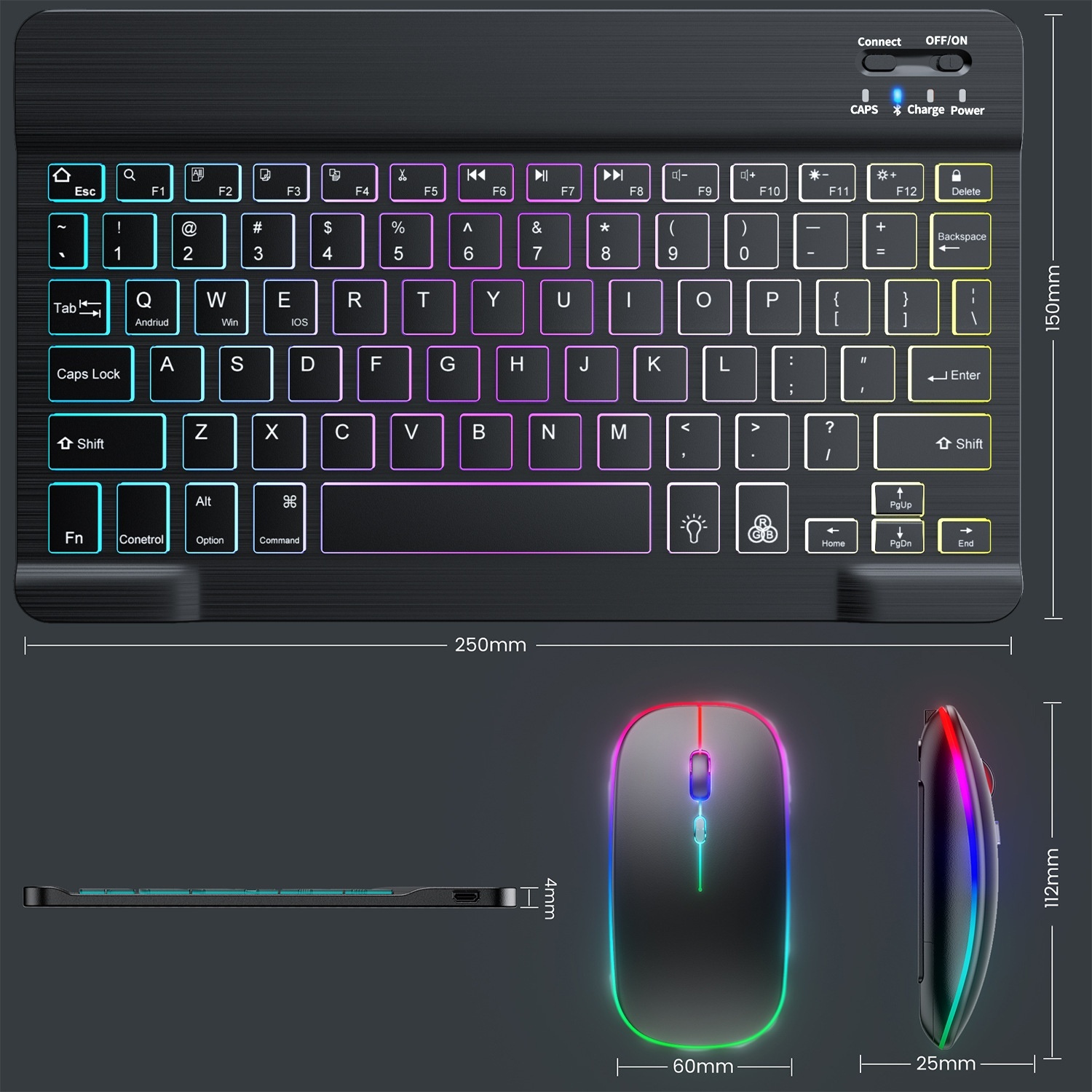 Colorful Luminous Wireless Keyboard And Mouse Set - Image 9
