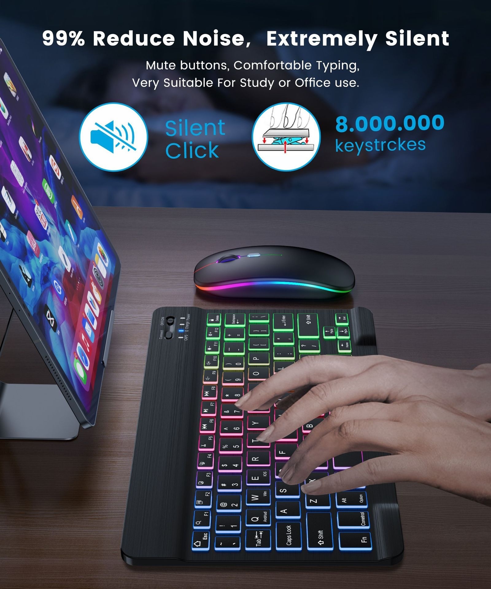 Colorful Luminous Wireless Keyboard And Mouse Set - Image 8