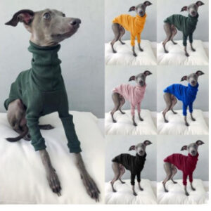 Solid Color High Neck Threaded Two Legged Dog Suit