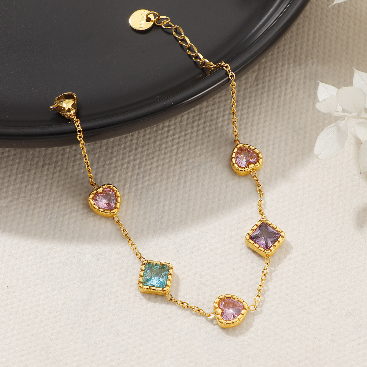 New Love Square Zircon Bracelet For Women - Image 2