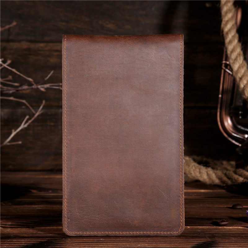 Men's Long Mobile Phone Bag Money Bag Head Layer Cowhide Crazy Ma Card Bag Wallet Card Clip Big Card Clip Thin - Image 3
