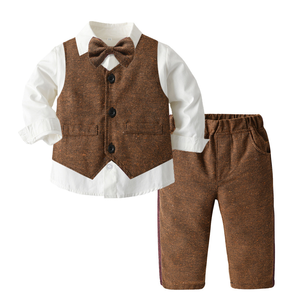 Boys Autumn Clothing Children's Suit Three-piece Set - Image 6