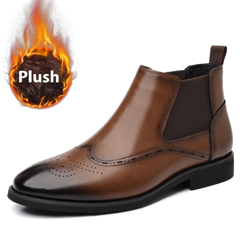 Fashion British Vintage Fleece-lined Boots For Men - Image 5