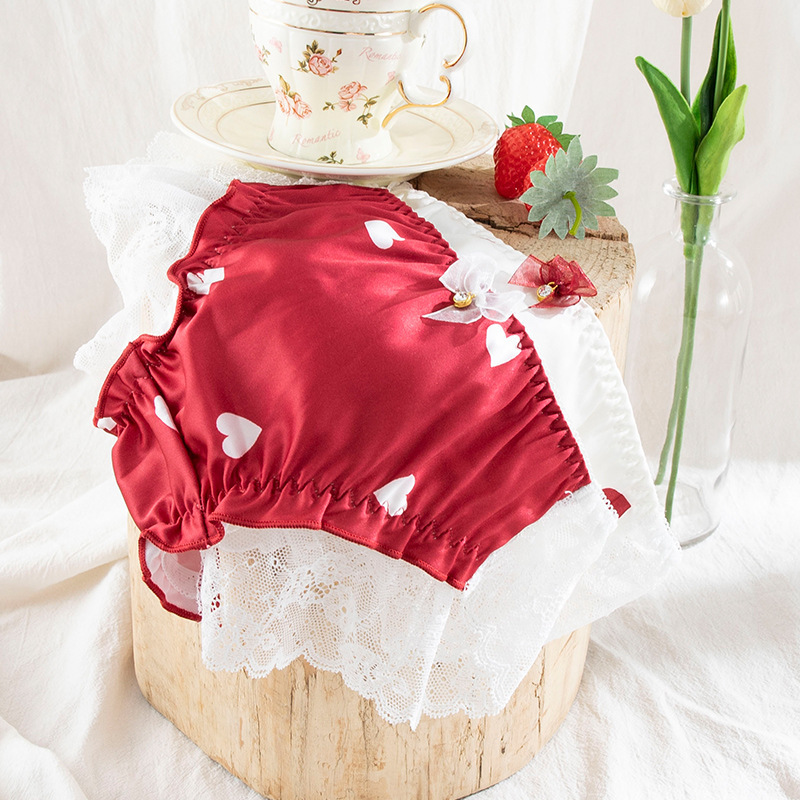 Panties For Women Lace Kawaii Sexy Lingerie Underwear Heart Print Gril Briefs Female Casual - Image 2