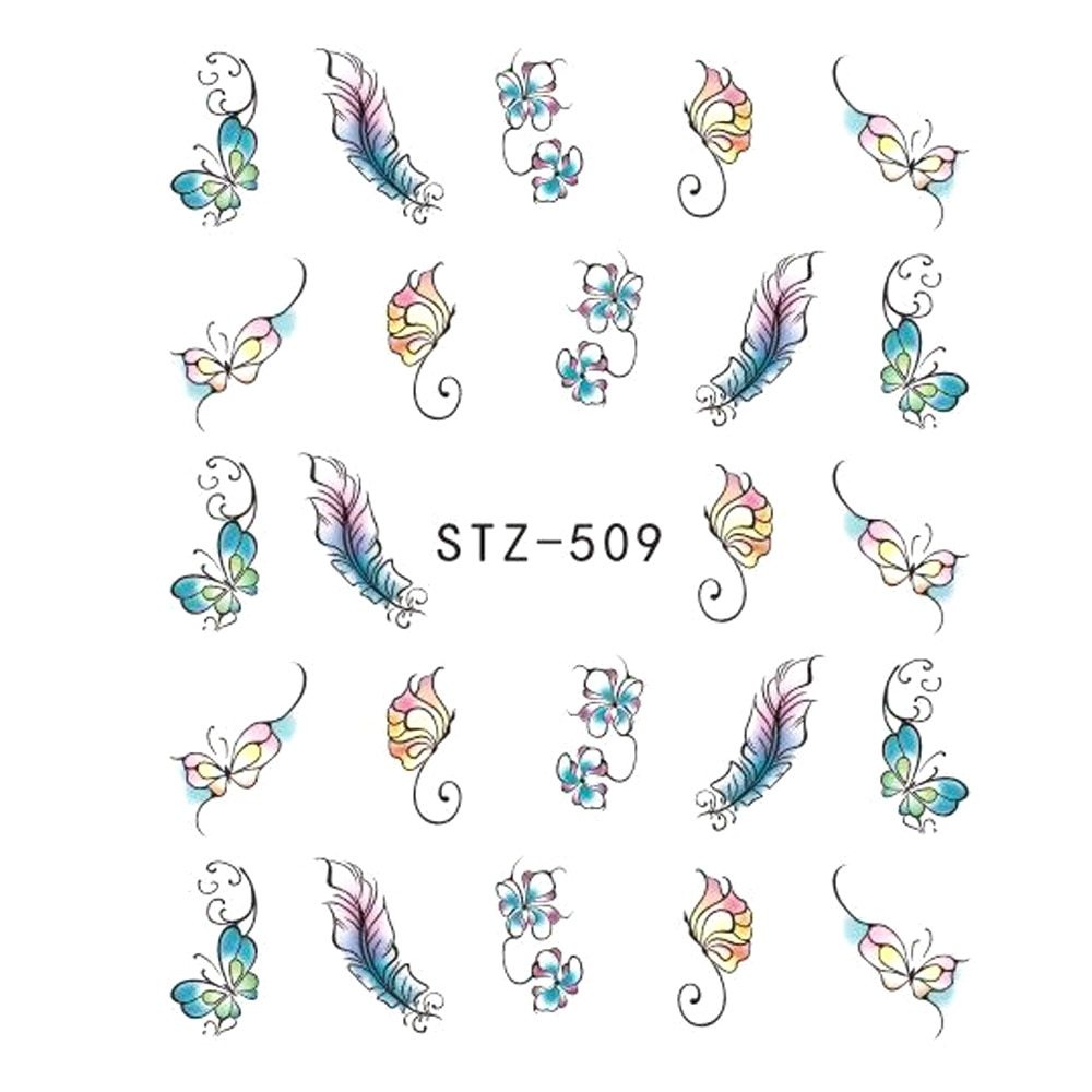 1pcs Nail Sticker Butterfly Flower Water Transfer Decal Sliders for Nail Art Decoration Tattoo Manicure Wraps Tools Tip JISTZ508 - Image 8