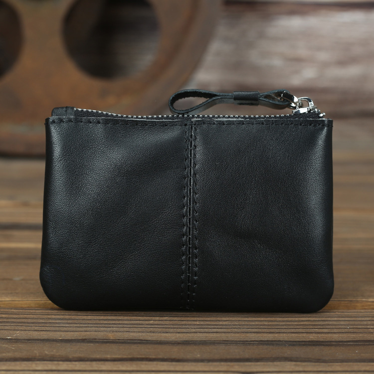 Men's Retro Crazy Horse Leather Coin Purse - Image 5