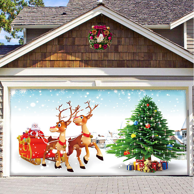 Christmas Background Hanging Cloth Garage Door Patch Holiday Party - Image 8