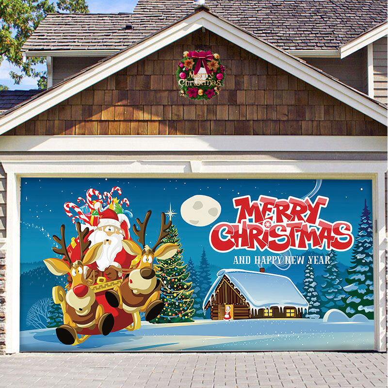 Christmas Background Hanging Cloth Garage Door Patch Holiday Party - Image 3