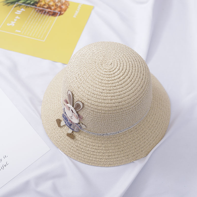 Baby Outdoor Straw Hat Cute Rabbit Decoration Bag - Image 5