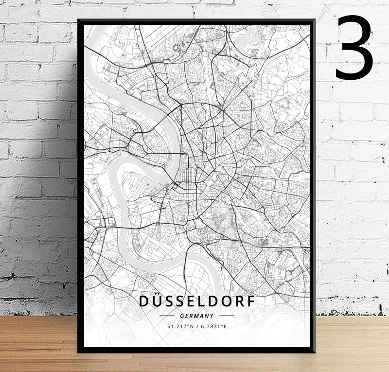 Modern Germany City Map Poster Canvas Print Painting - Image 4