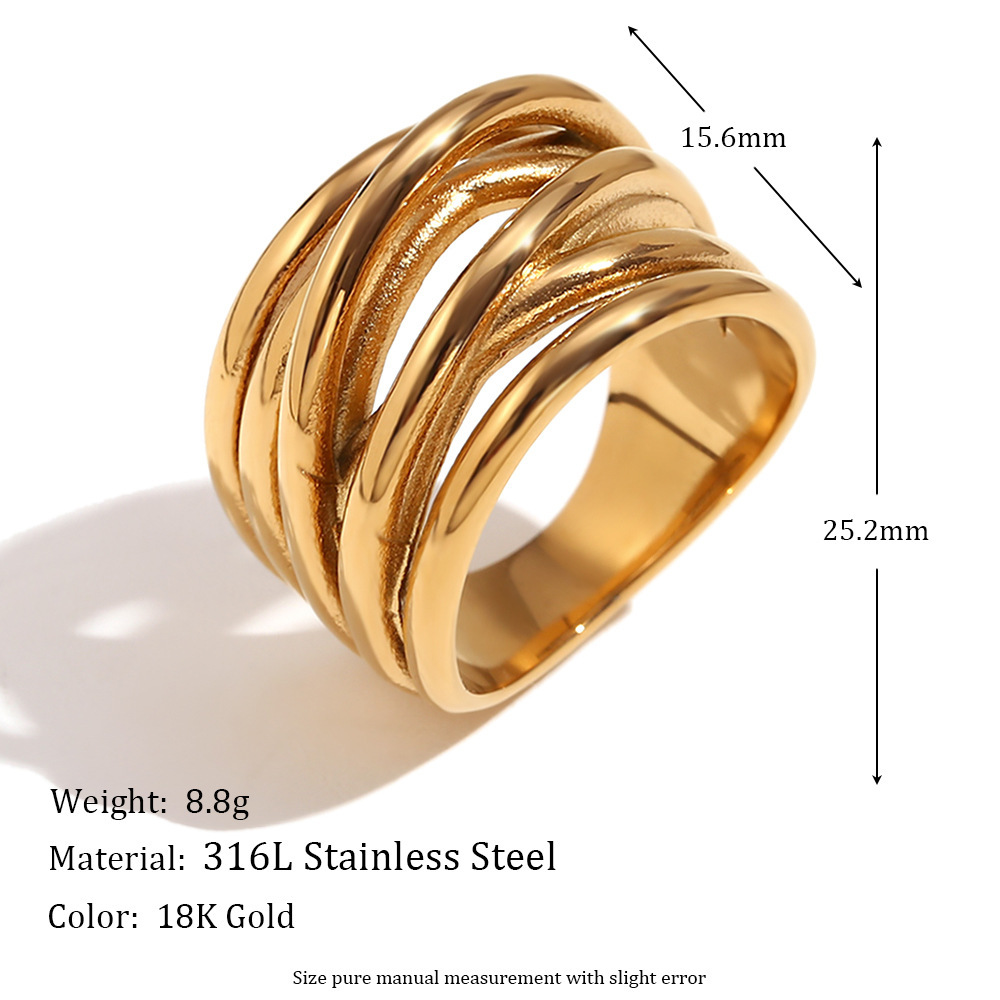 European And American Niche Retro Irregular Woven Winding Closed Ring - Image 7