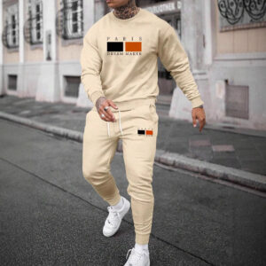 Round Neck Sweater Casual Sports Suit European Size Men's Clothing