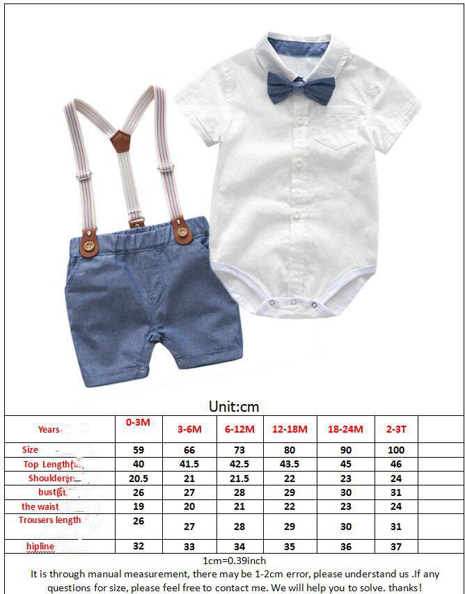 Summer Baby Boy Gentleman Suit Baby Romper Suspender Pants Two-piece British Style Handsome Dress - Image 3