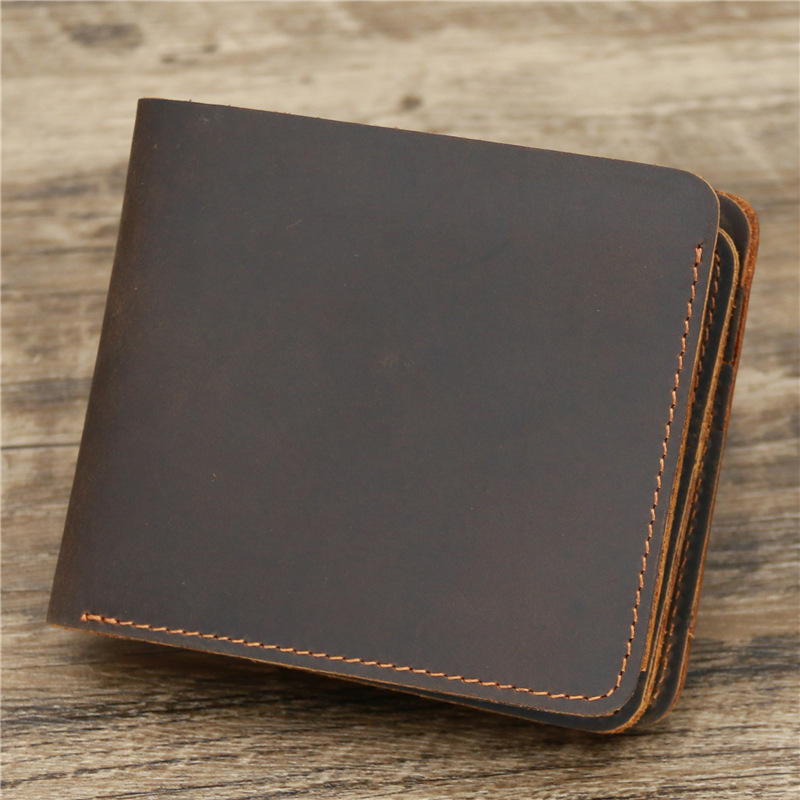 Men's Wallet Leather Wallet Retro Rough Tri-fold First Layer Cowhide - Image 9