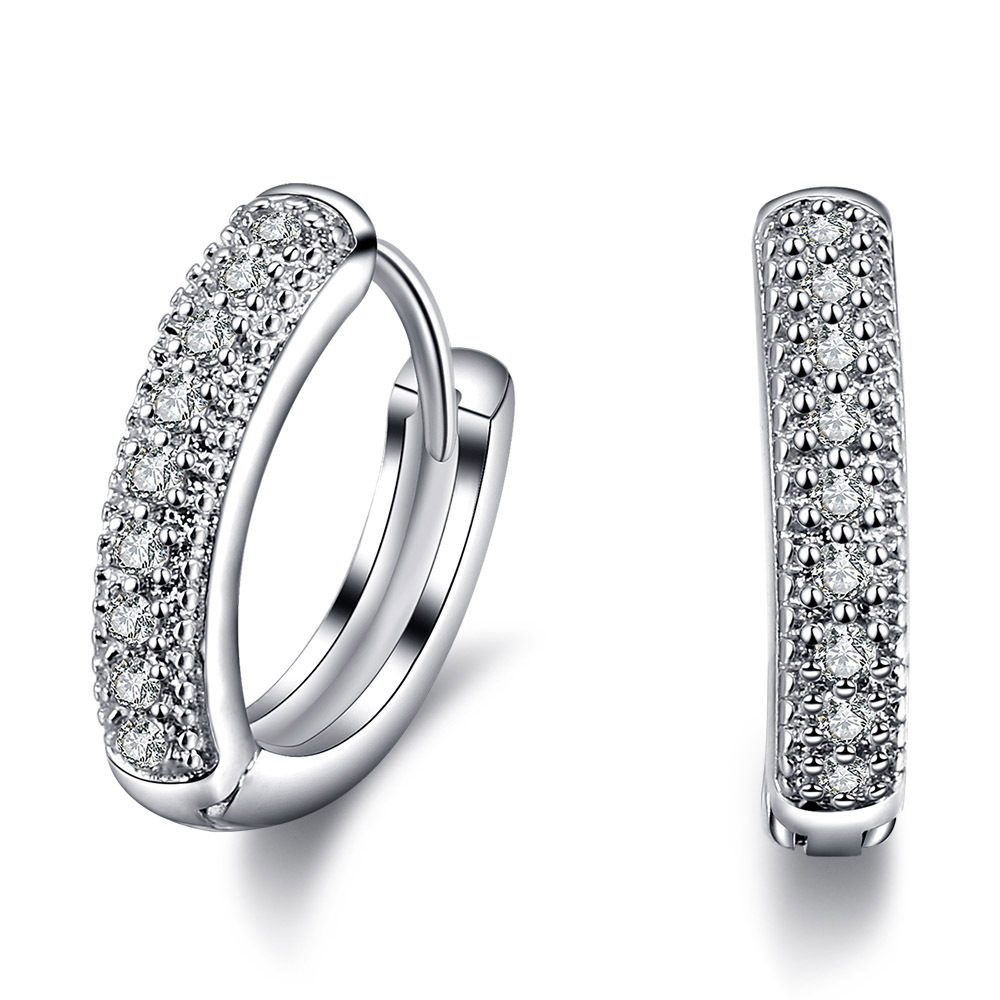 Vintage Earrings 3A Zircon White Gold Plated - Image 3