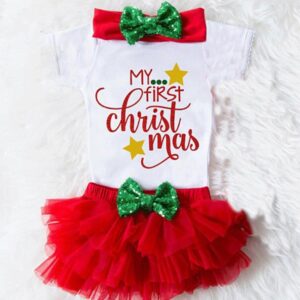 New Christmas Explosion Lace-up Lace Shorts Short Skirt Hair Strap Girl Three-Piece Set