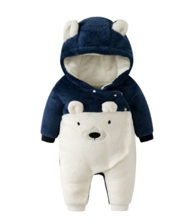 Bear embroidered hooded romper - Image 3
